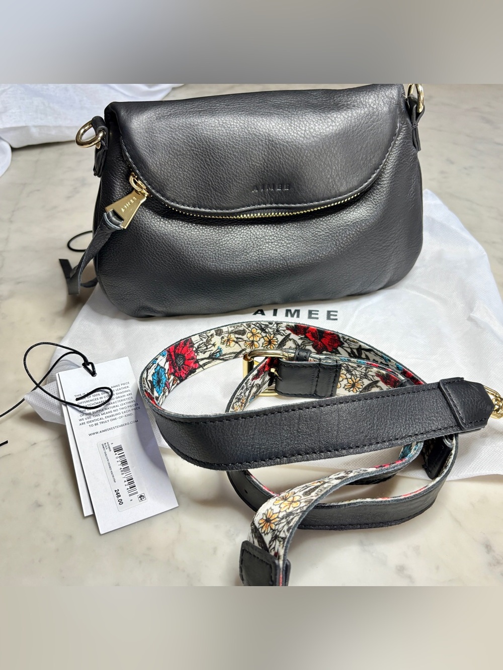 Aimee Kestenberg Dual Entry Leather Crossbody w/ Two Way Strap